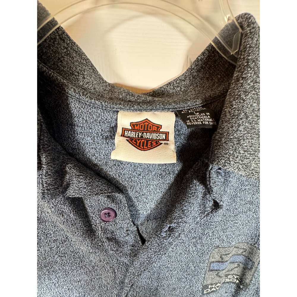 Harley Davidson McCoy's Green Bay WI Polo Shirt Mens L Gray Cotton‎ Blend Biker - Picture 6 of 7